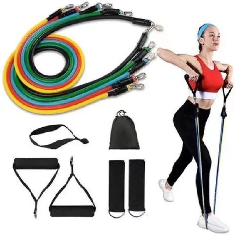 Kit de Elásticos Fitness Completo – Treine em Casa com Eficiência e Praticidade