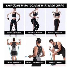 Kit de Elásticos Fitness Completo – Treine em Casa com Eficiência e Praticidade